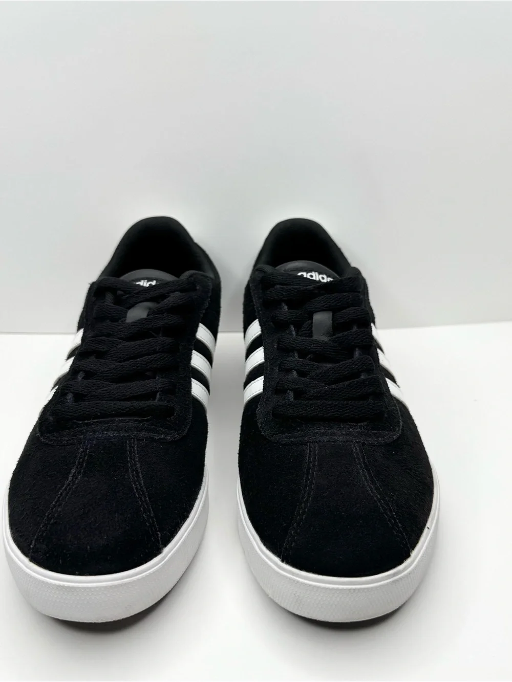 Adidas Courtset Black White Suede Sneakers Womens Size 9